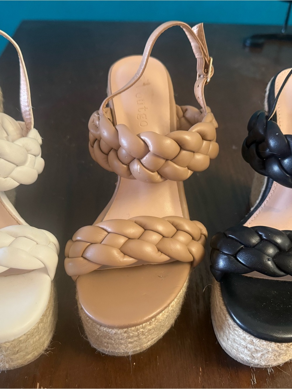 BUNDLE (of 3) size 6: Women's Braided Espadrille Platform Wedges.